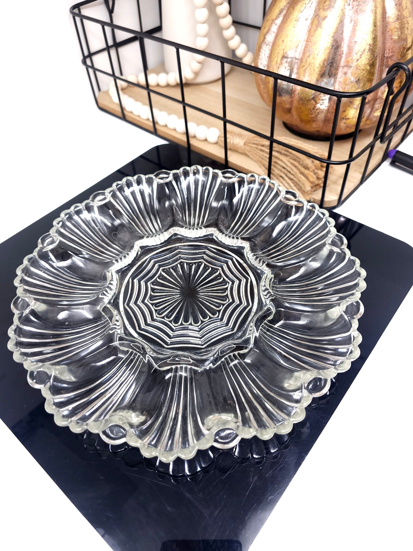 Vintage Anchor Hocking Fire King Deviled Egg Dish