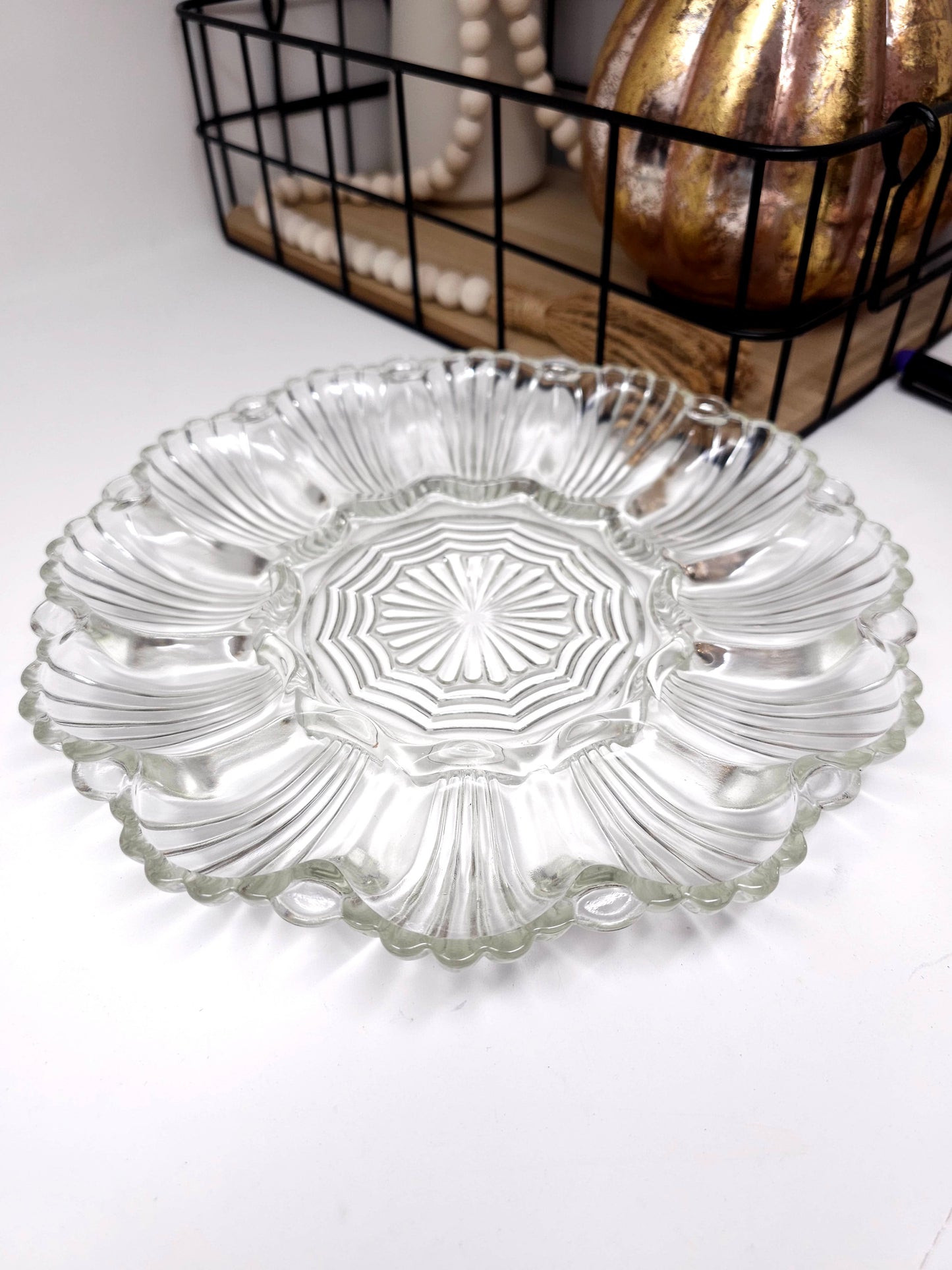 Vintage Anchor Hocking Fire King Deviled Egg Dish