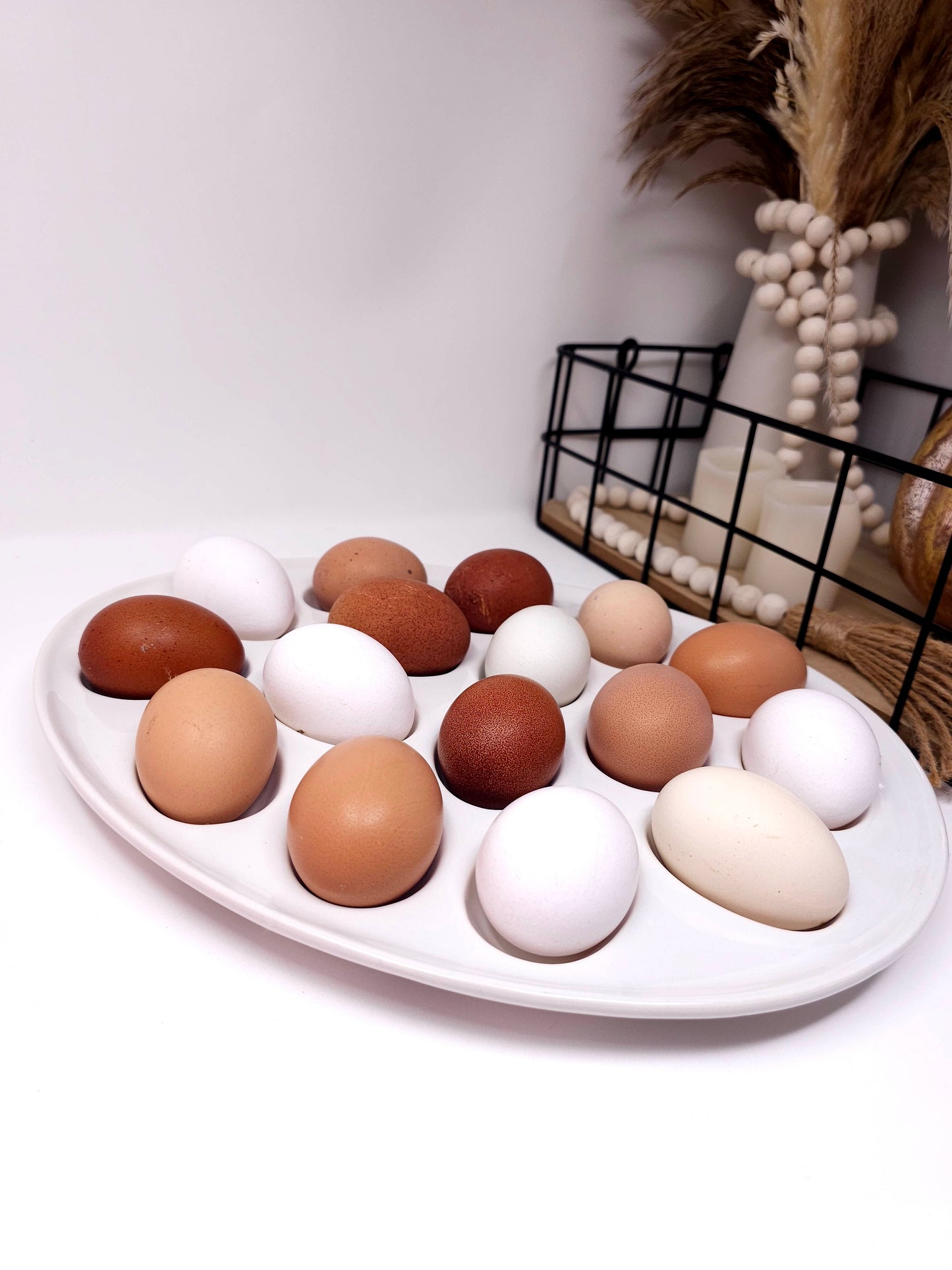 Vintage Egg Shaped Egg Dish, Deviled Egg Dish Holds 16 eggs