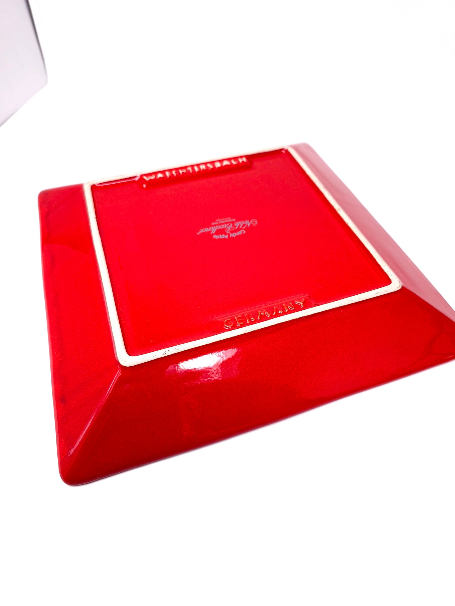 Waechtersbach Germany Plate, Candy Apple by Noble Excellence Collection, Square Red Vintage Plate, 10" Earthenware - Single Plate