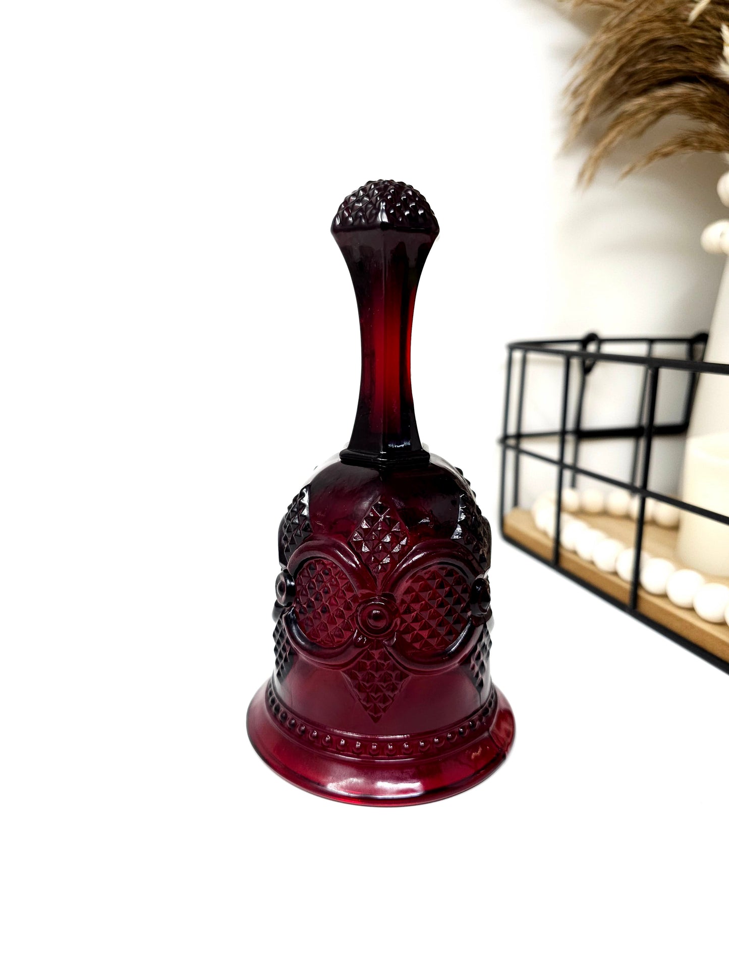 Vintage Glass Bell by Avon - Cape Cod Collection Ruby Color Sandwich Glass
Christmas 1979