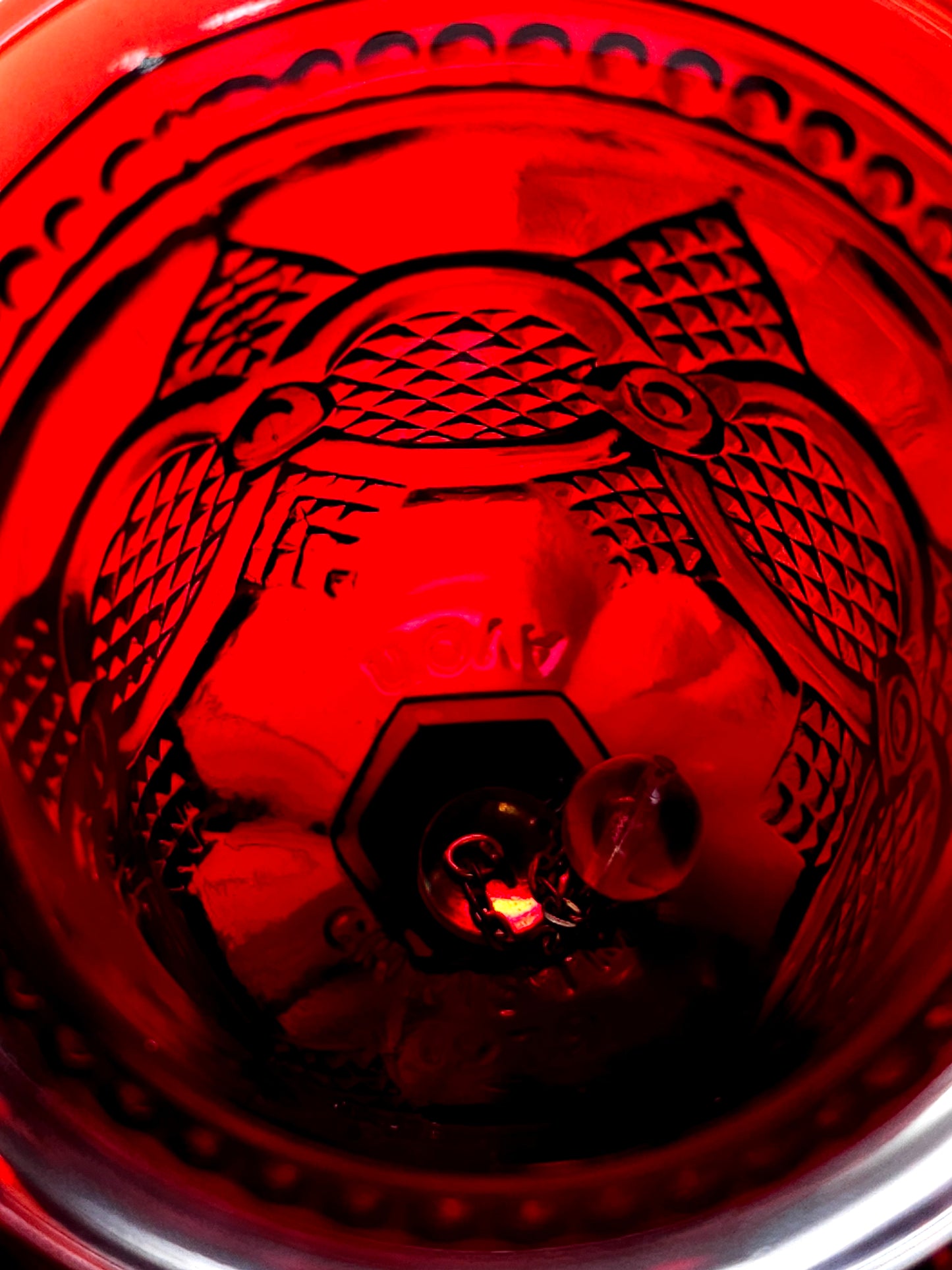 Vintage Glass Bell by Avon - Cape Cod Collection Ruby Color Sandwich Glass
Christmas 1979