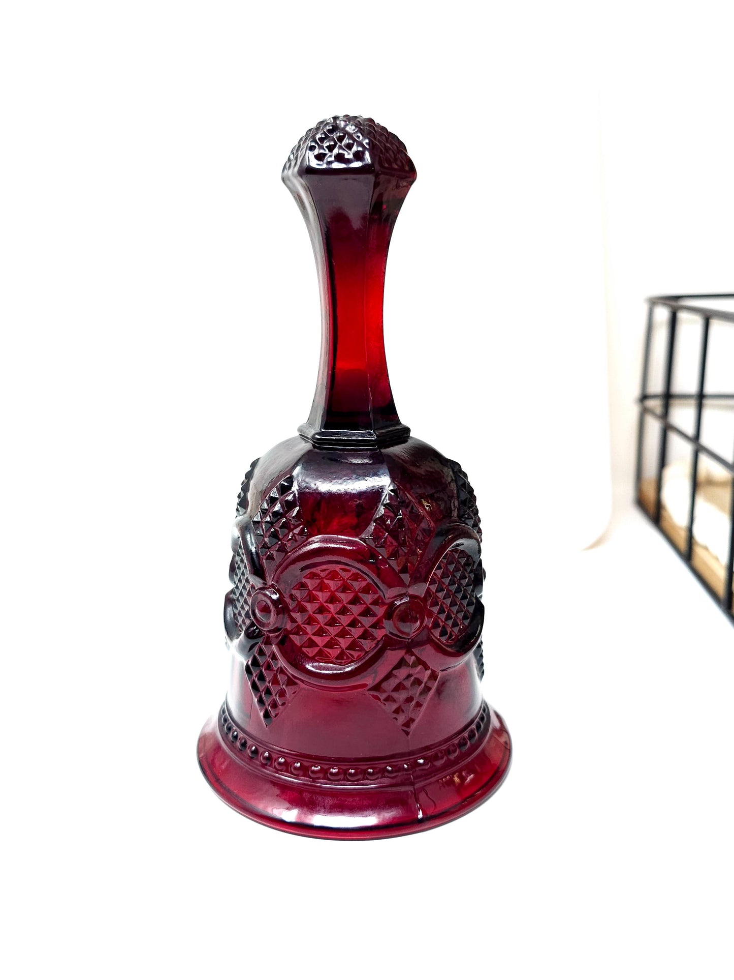 Vintage Glass Bell by Avon - Cape Cod Collection Ruby Color Sandwich Glass
Christmas 1979