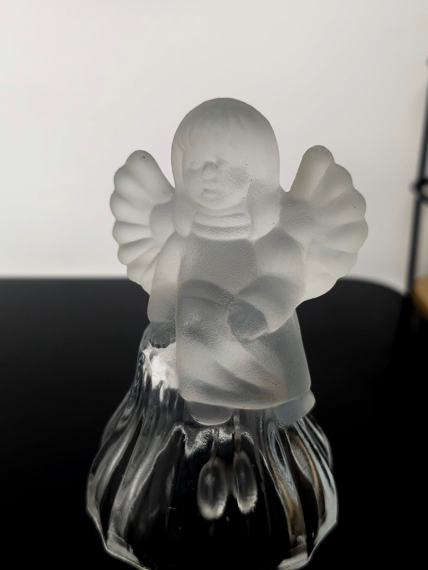 Mikasa Crystal Vintage Frosted Angel Bell, Rare Find