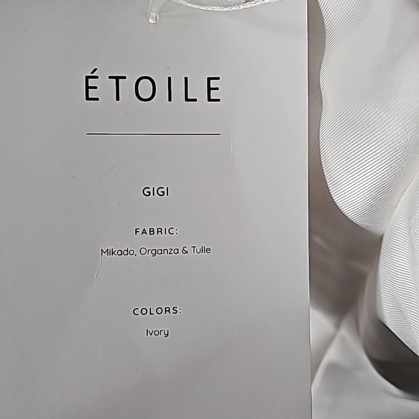 Etoile Gigi NWT Ivory Sample Condition size 18 Minor Tulle Rip